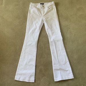White flare jeans